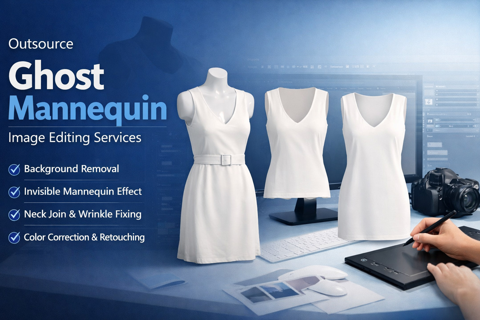 Ghost mannequin image editing services