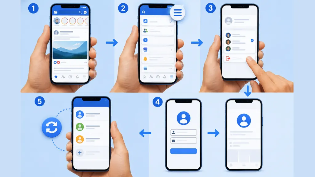 How to Add Another Account In FB on a Mobile